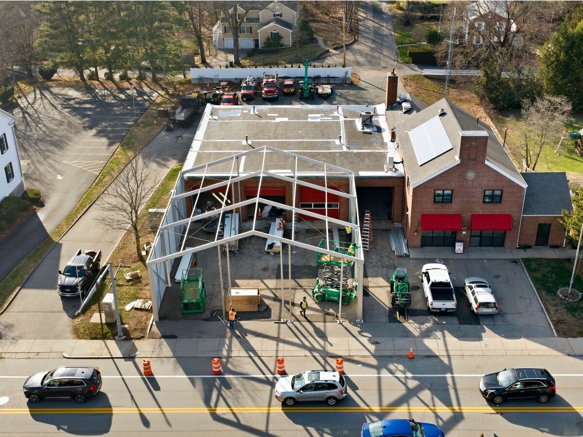 Fire Station 1 Temporary Structure Takes Shape in Westwood