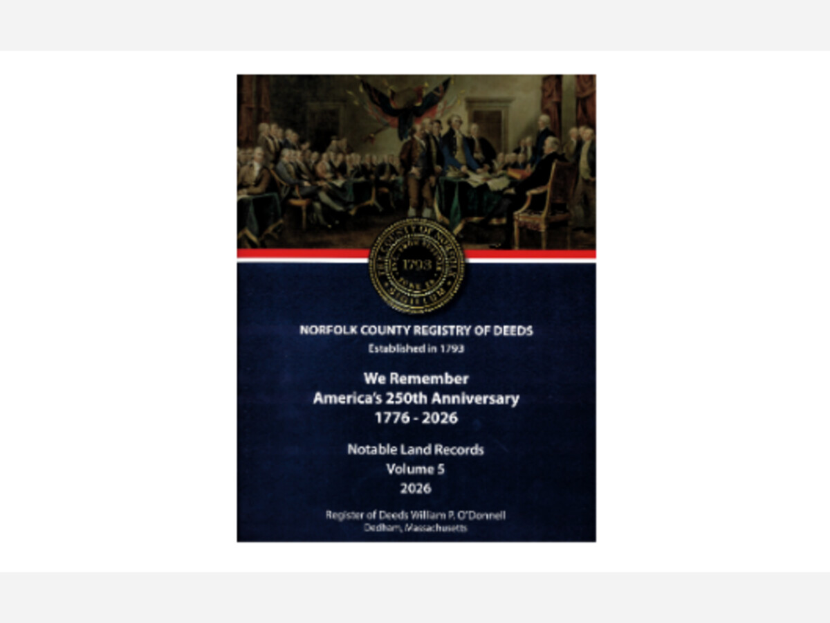 Norfolk Registry of Deeds to Host Open House for Book Launch Commemorating Nation's 250th Anniversary