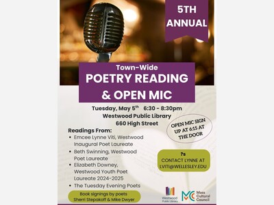 Westwood Library Hosts 5th Annual Town-Wide Poetry Event