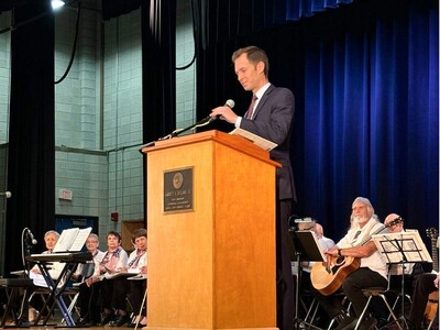Congressman Jake Auchincloss Addresses Veterans in Foxborough and Swansea for Veterans Day