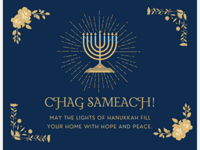 Hanukkah Begins at Sundown on Sunday, December 14th