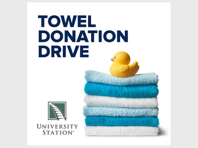 University Station Hosts Towel Donation Drive Benefitting Local Non-Profit Welcome Home